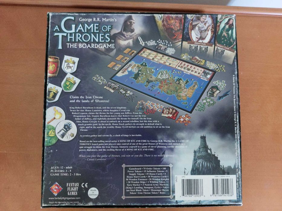 A Game of Thrones, 1st Edition, EN, (Board Game, Jogo de Tabuleiro)