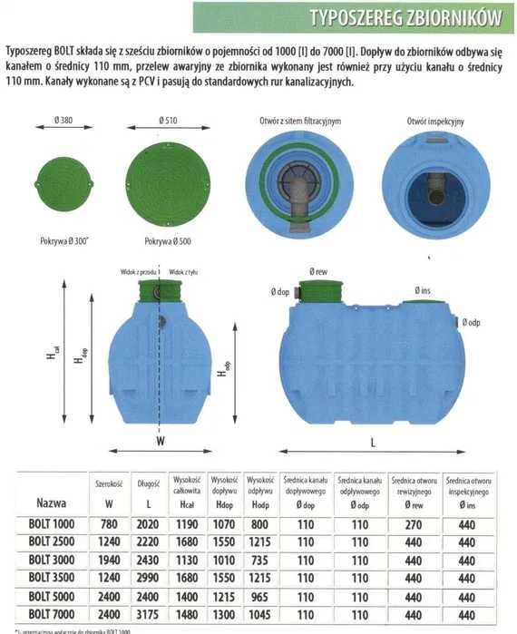 Zbiornik na wodę deszczową BOLT 1000/10000L
