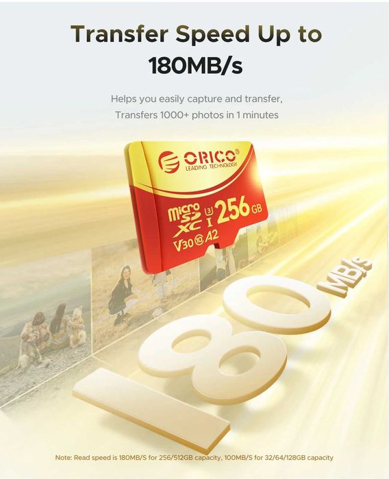 Карта пам'яті Orico 512GB microSDXC UHS-I U3 V30 A2 4K