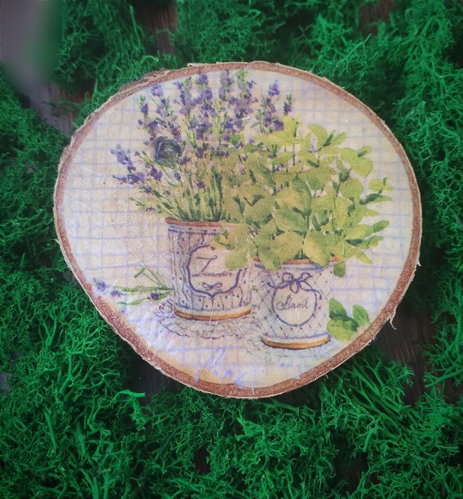 obraz decoupage - lawenda