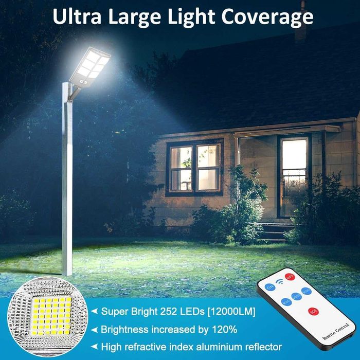 Luz Led a Energia Solar Nova e Profissional com Comando