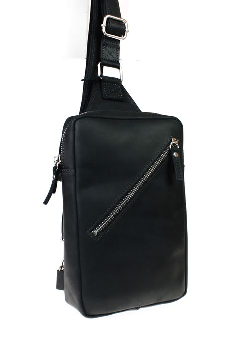 Сумка чоловіча слінг на плече бананка sms4-1(26) чорна