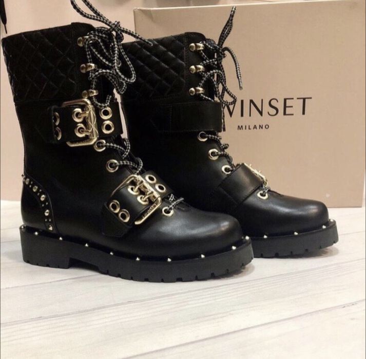 Кожаные демисезонные ботинки италия twinset