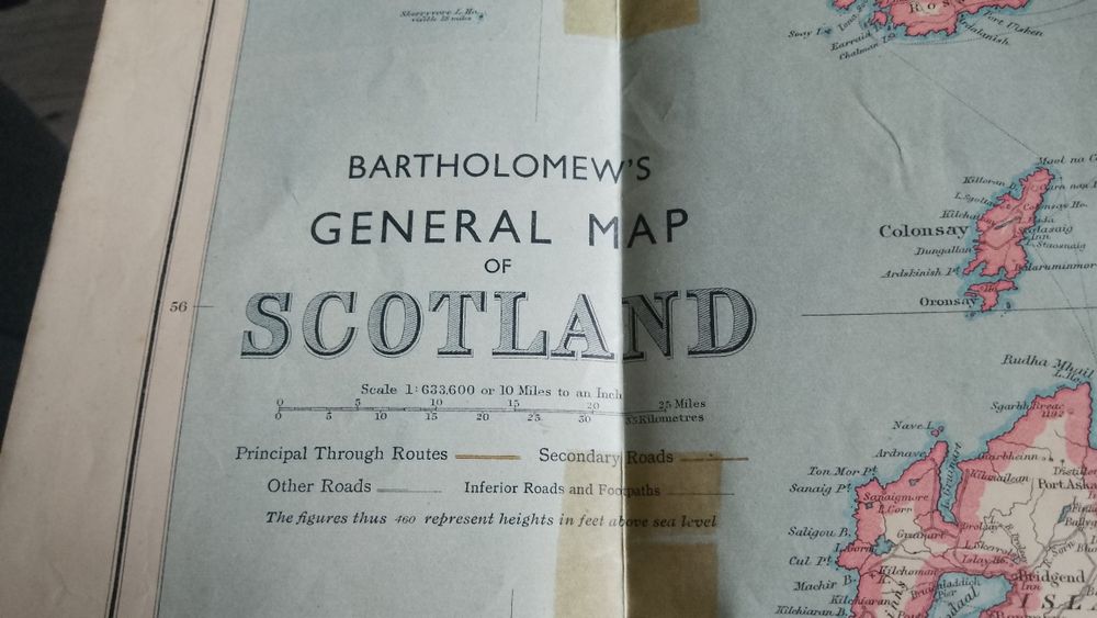 Stara wojenna mapa Szkocja