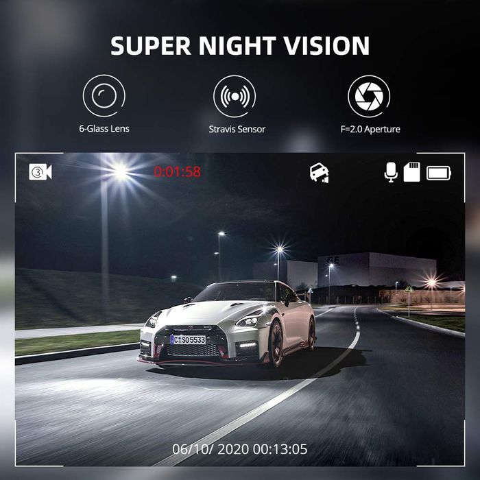 Câmara de gravação automóvel Dashcam Dual FullHD azdome M01 pro NOVO