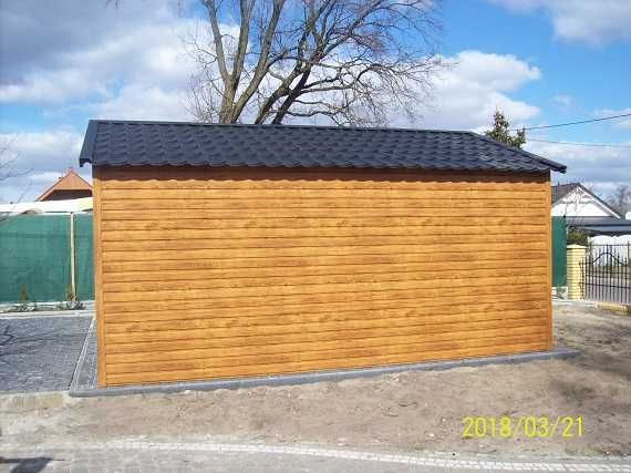 drewnopodobny garaż z zadaszeniem 2m 4x6 multigloss profil ocynk