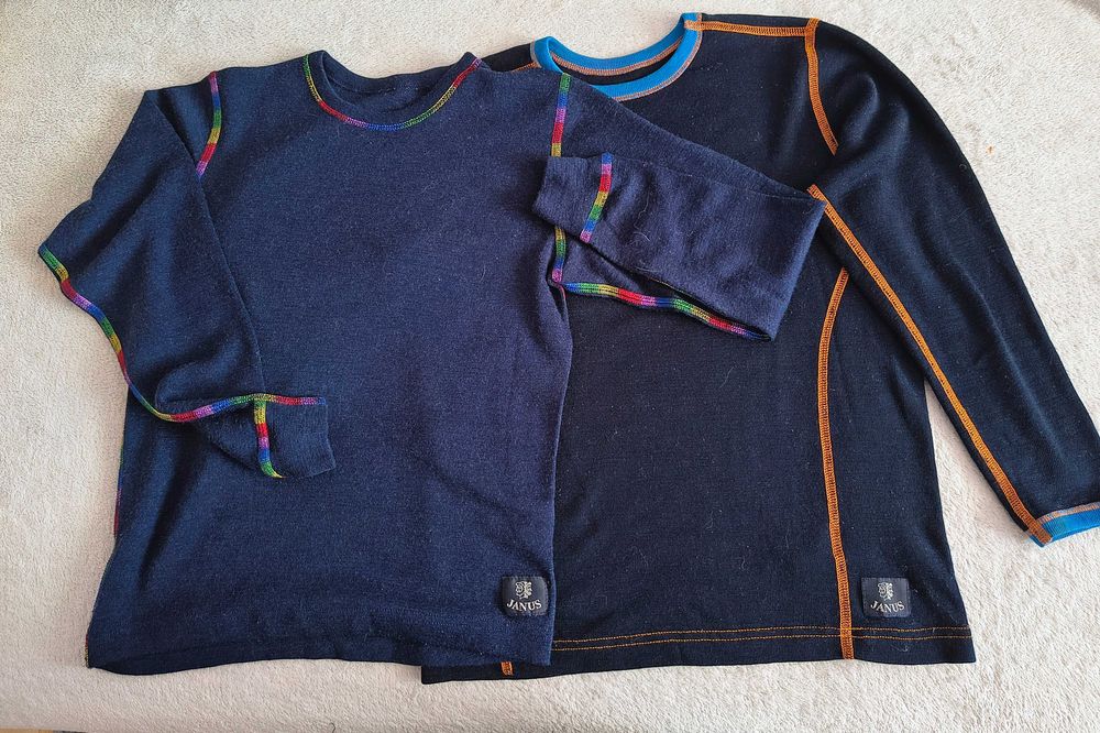 JANUS- komplet 2x koszulki merino 130/8 lat - wełna merynosów