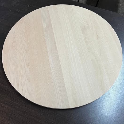 Okrągłe, bukowe blaty. Lite drewno, stan surowy
