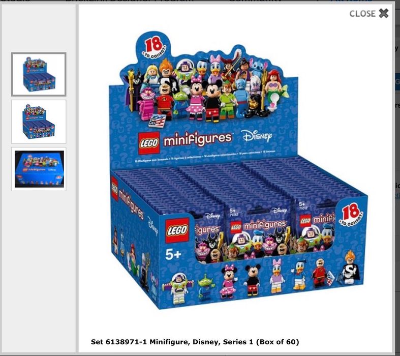 Lego Minifigure, Disney, Series 1 (Box of 60)