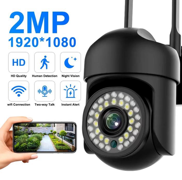 Câmara de vigilância interior e exterior PTZ wifi visão noturna NOVO