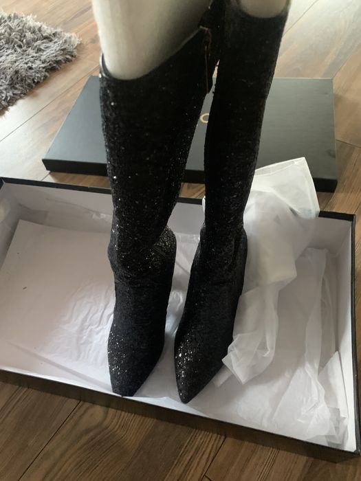 Kozaki brokatowe lju jo brokat botki