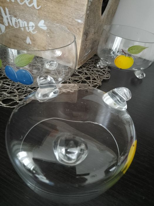 Salaterki pucharki na deser owoce cukierki z PRL-u