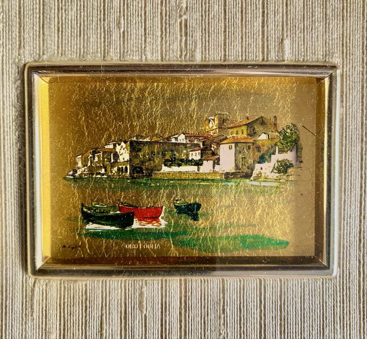 Conjunto 3 Quadros Arte Italiana em Folha de Ouro 23kt - Ed Limitada