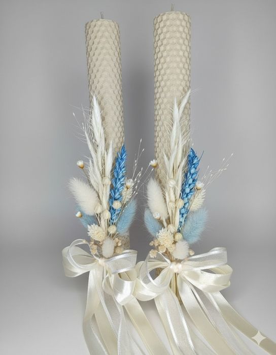 Стрітенські та Великодні декоровані  свічки із вощини