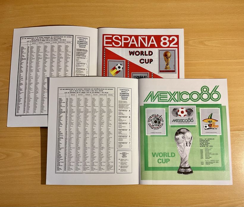 Cadernetas Mundial Mexico 86 e Espanha 82