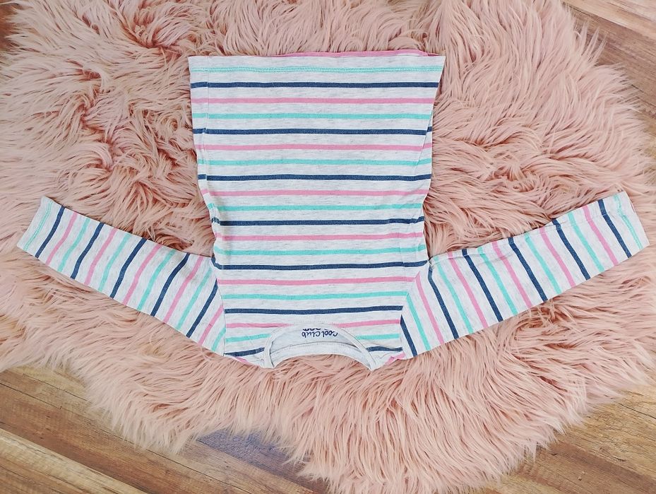 Komplet 2x getry czarne 92-104 legginsy i bluzka paseczki coolclub