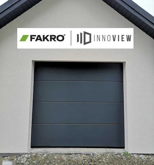 Brama FAKRO na PILOTA 4000x2250 antracyt garażowa segmentowa ocieplana