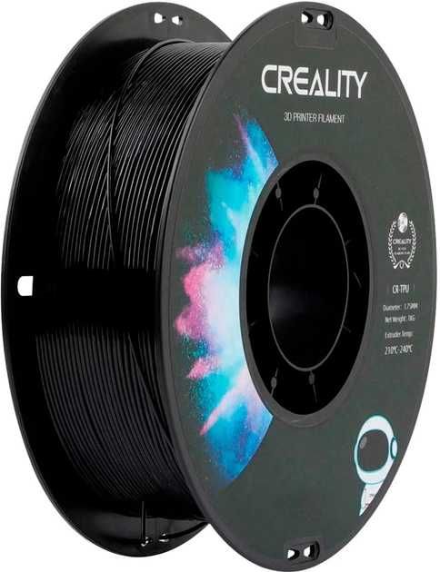 TPU-пластик Creality Filament для 3D принтера 1.75 мм 1 кг Чорний