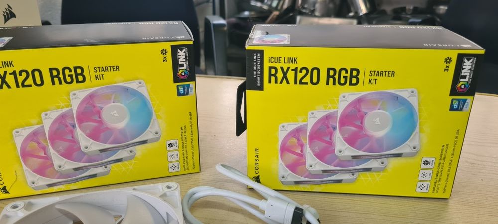 Ventoinhas corsair rgbCorsair iCUE LINK RX120 RGB Starter Kit
