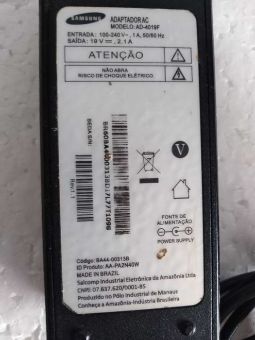 Carregador para Portátil Samsung AD-4019F 60W 19V
