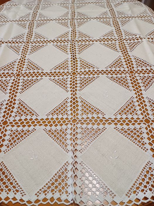 Toalha de mesa de linho/renda