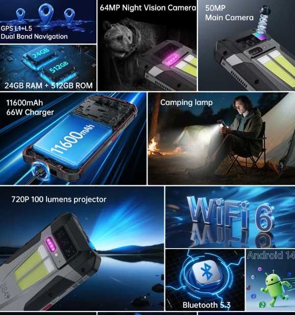 ∎Unihertz 8849 TANK 4 PRO 16/512GB / 18GB/1TB ∎Новий ∎ГАРАНТІЯ