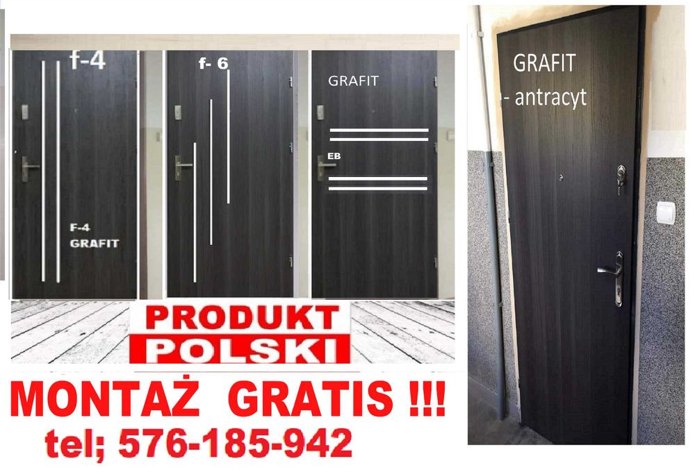 Drzwi wejściowe ZEWNĘTRZNE drewniane i metalowe z montażem