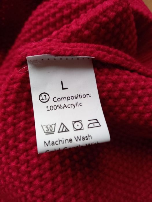 Sweter damski czerwony, rozpinany r. L, nowy