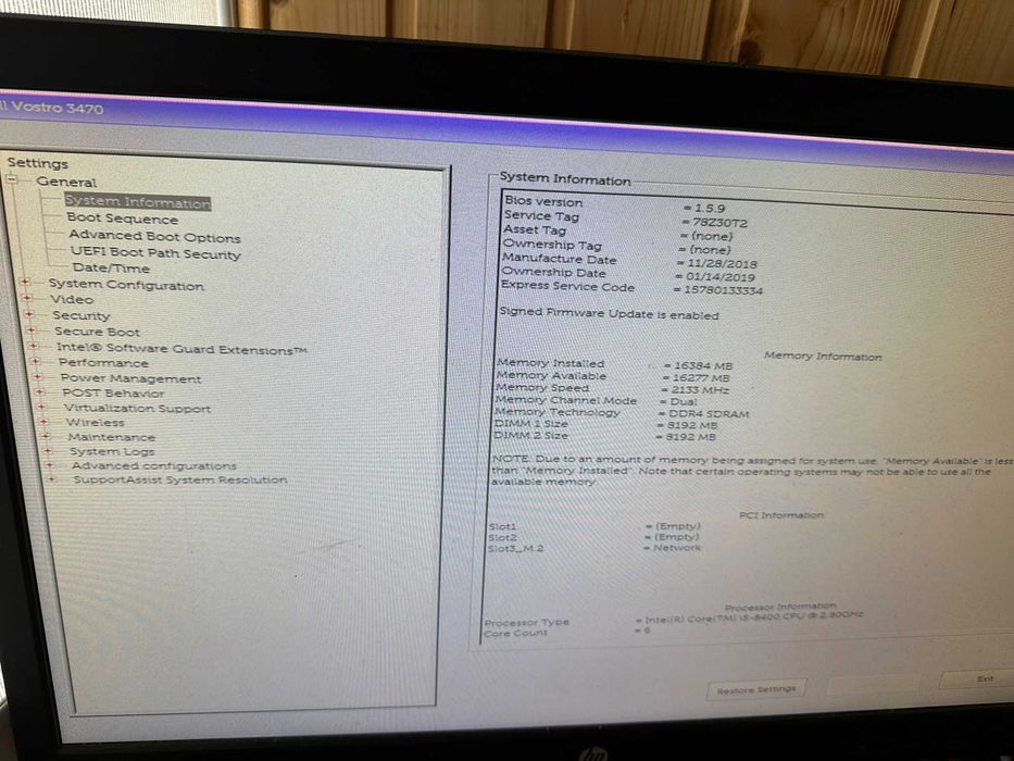 Компютер Vostro i5 8400 RAM 16GB SSD 250GB Win 10
