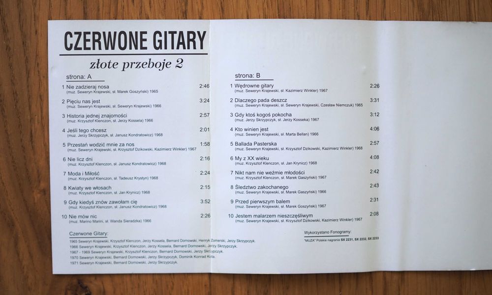 Czerwone Gitary kaseta, Złote Przeboje 2