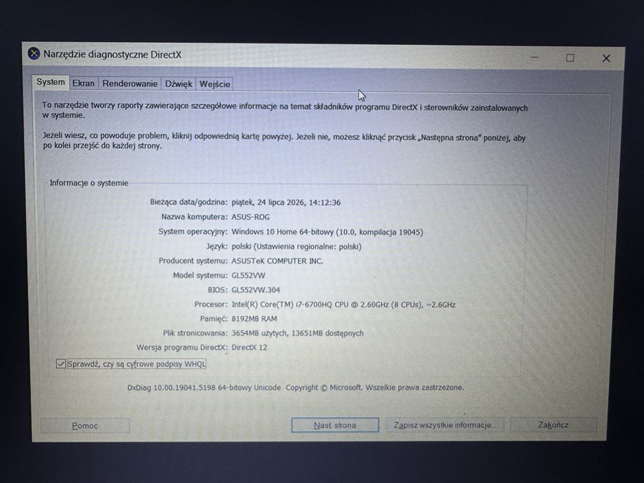 Asus ROG GL 552VW