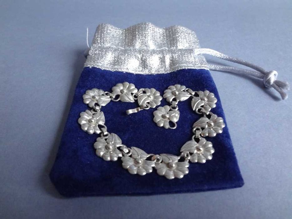 Srebrna Bransoletka Vintage 15mm rozpinana UNIKAT!