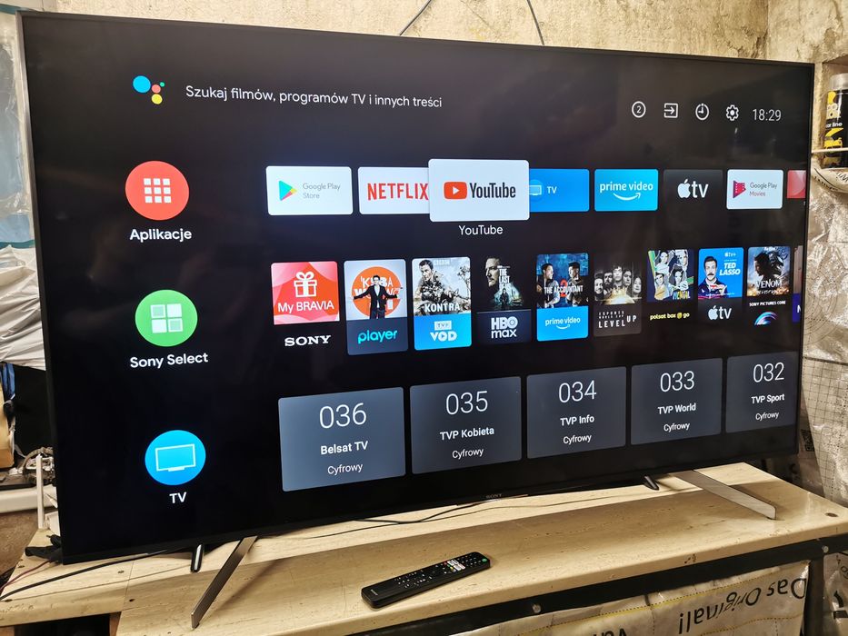 55" Sony 4K hdr Android  TV 120hz telewizor wifi Smart tv  youtube