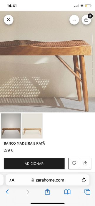 Banco em madeira ZaraHome