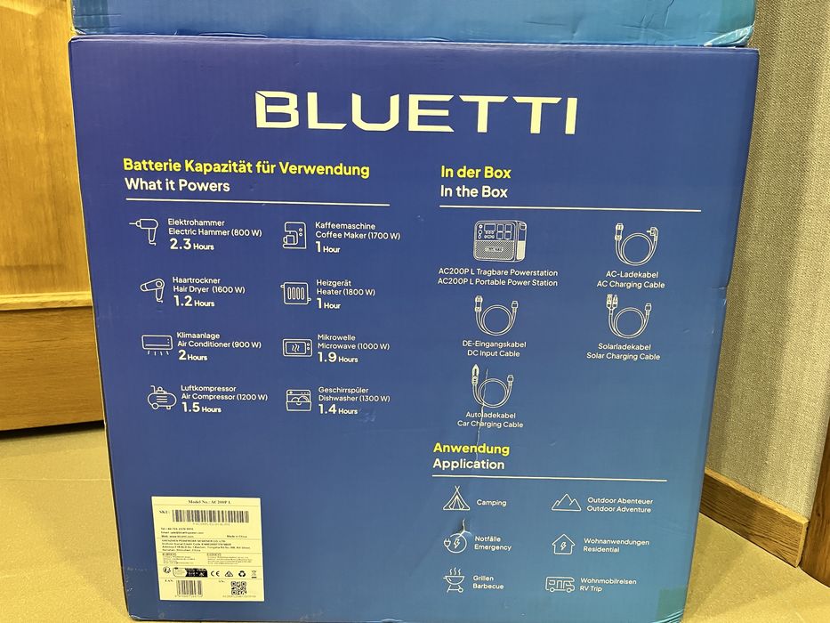 Зарядна станція Bluetti AC200PL    Ємність 2304 Wh Потужність 2400 W