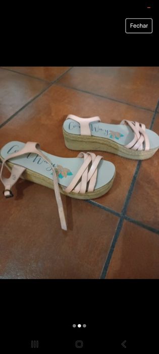 Sandálias de cunha rosa,Tamanho 38,como novas