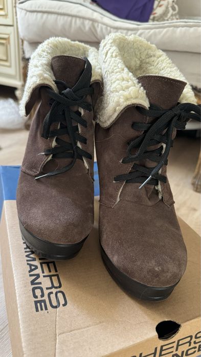 Зимние ботинки из натуральной замши