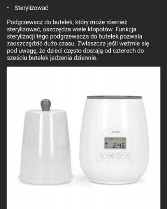 Podgrzewacz do butelek+ sterylizator Alecto BW700