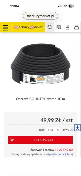 Obrzeże ogrodowe 4x10m