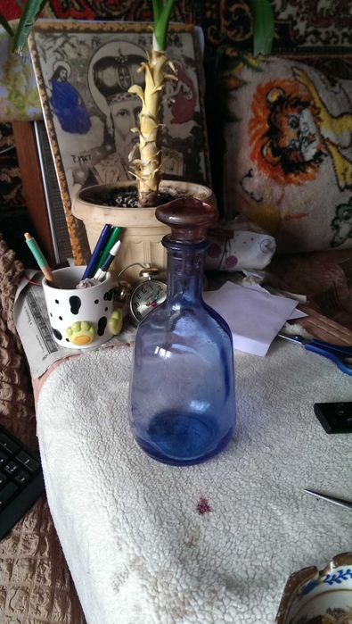 Синий Графин - декантер СССР старый и винтажный