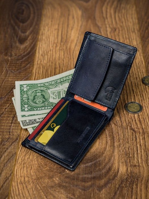 poręczny męski portfel buffalo wild skórzany rfid