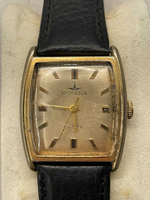 Dugena Festa – klasyczny zegarek prostokątny z lat 60.