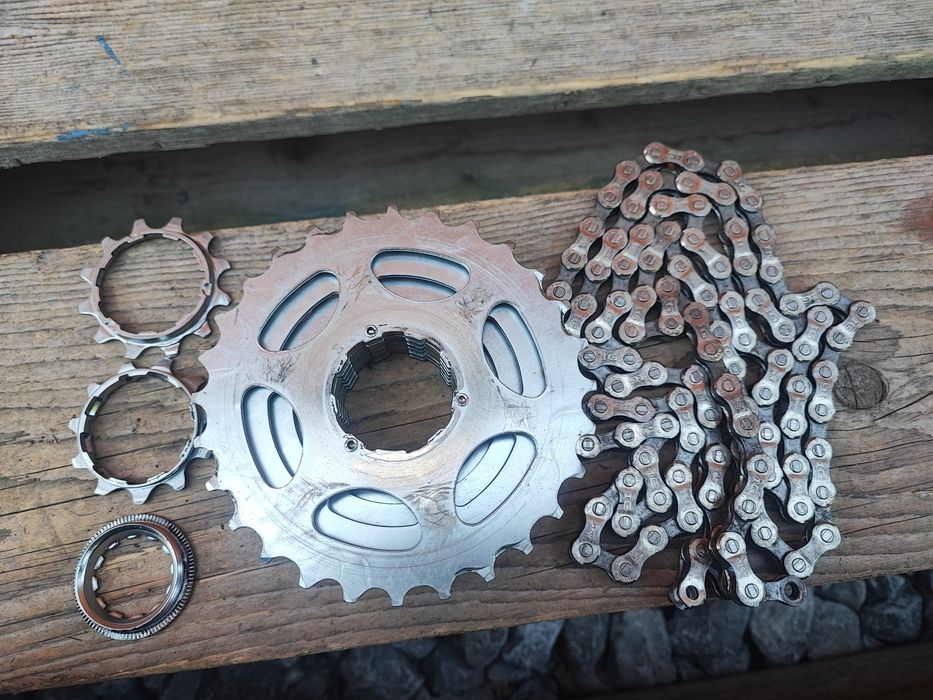 Kaseta rowerowa Shimano Deore LX M565 8s + łańcuch IG retro mtb