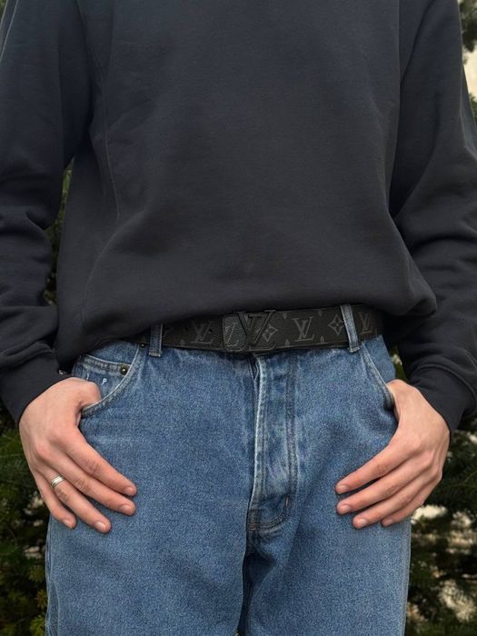 Ремінь Louis Vuitton пасок ремень LV черный мужской Луи Витон Лв ремен