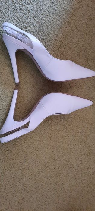 Buty ślubne,białe,skórzane