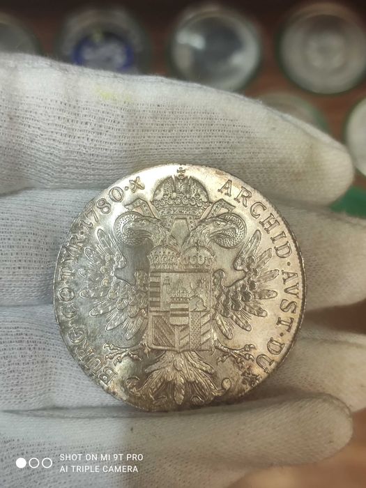 Талер Марии Терезии 1780-х г. Серебро. Рестрайк (Бирмингем 1949 г.)