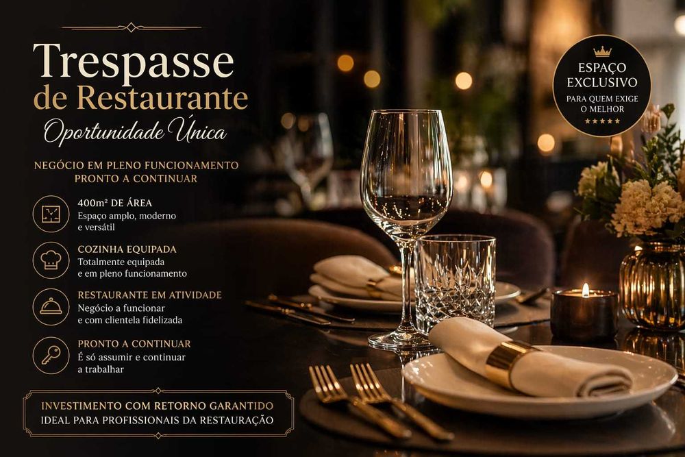 Trespasse de Restaurante Premium - CENTRO DE CASCAIS