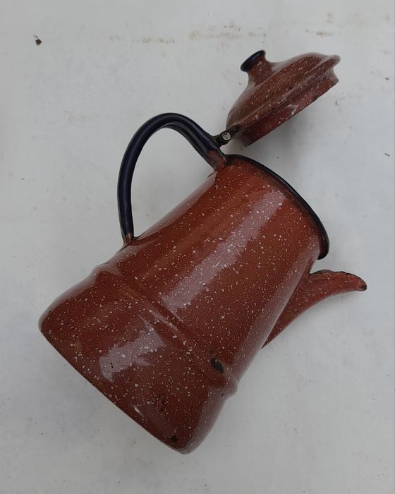 Vintage cafeteira esmalte anos 40