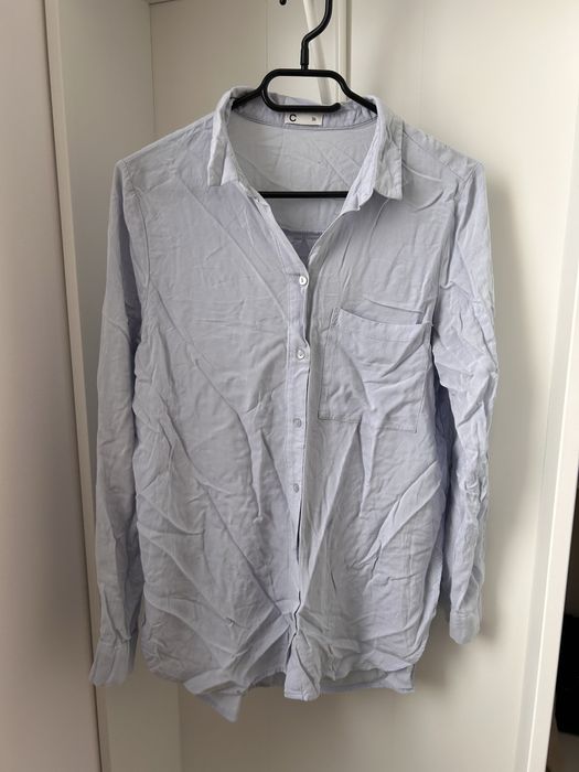 Blekitna koszula z wiskozy cubus S