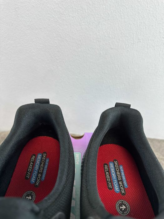 Buty damskie czarne trampki skechers work slip resistant 39